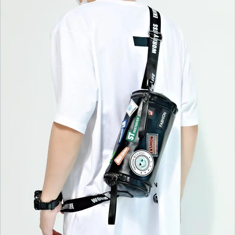 Women's & Men's & Fashion Letter Badge Round Crossbody Bags