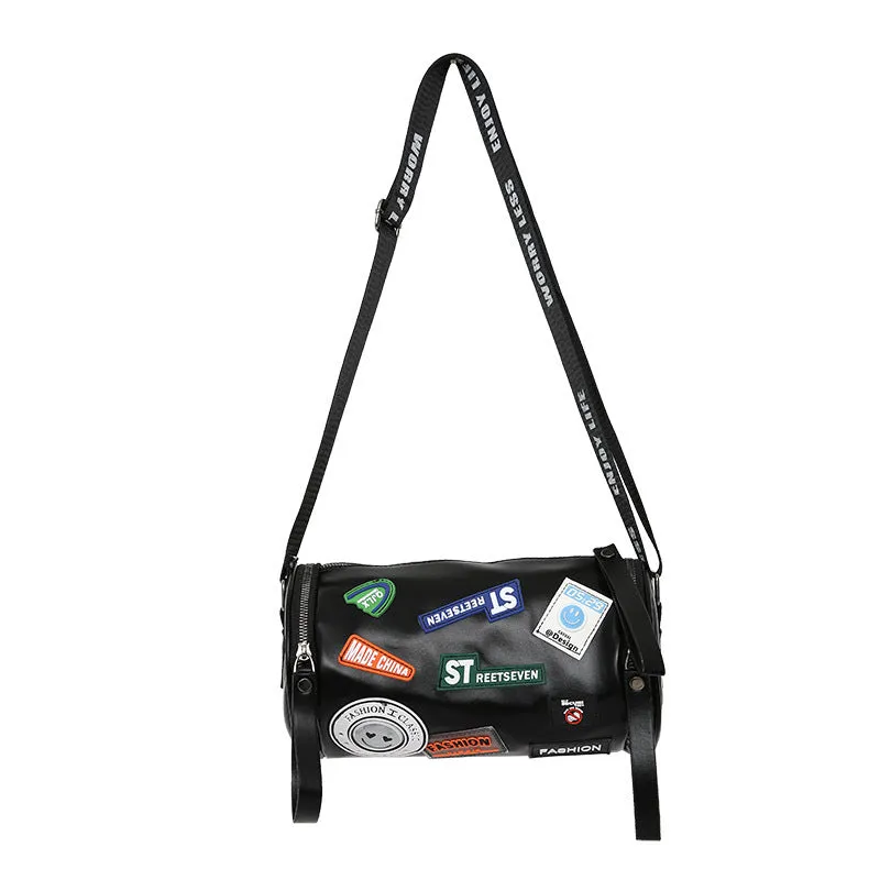 Women's & Men's & Fashion Letter Badge Round Crossbody Bags