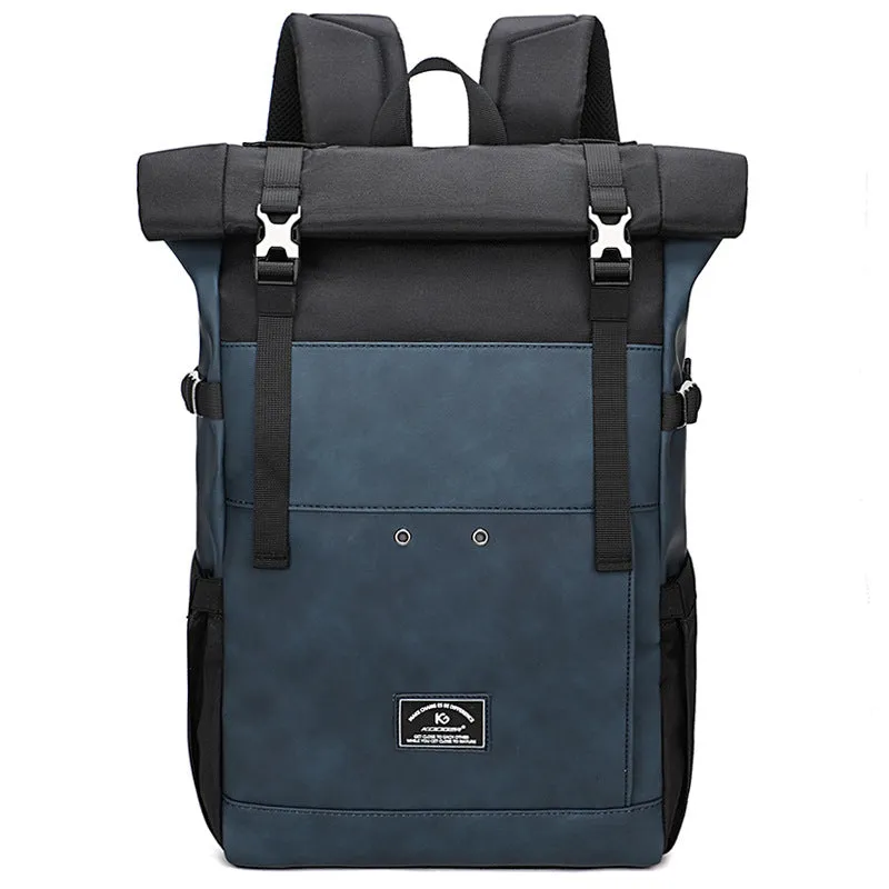 Women's & Men's & Roll Cover Simple College Scalable Backpacks