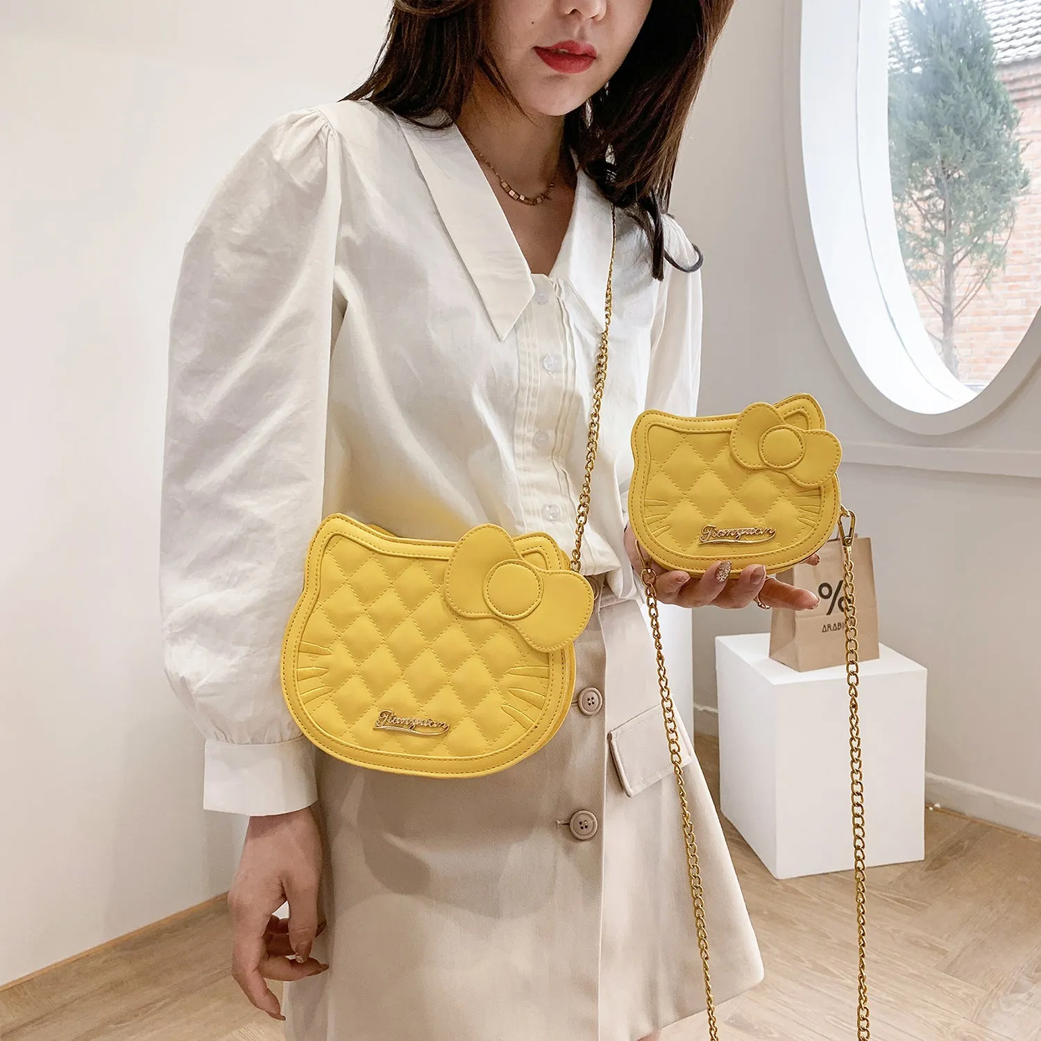 Women's & Men's Niche Rhombus Chain Female Versatile Cute Bags
