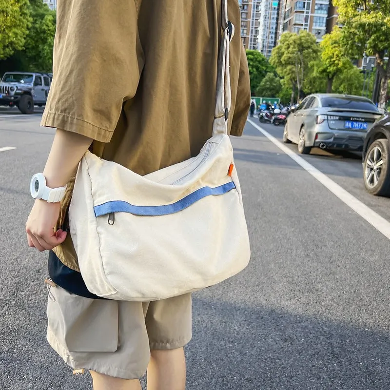 Women's & Men's Washed Canvas Fashion Trendy Large Capacity Literary Crossbody Bags