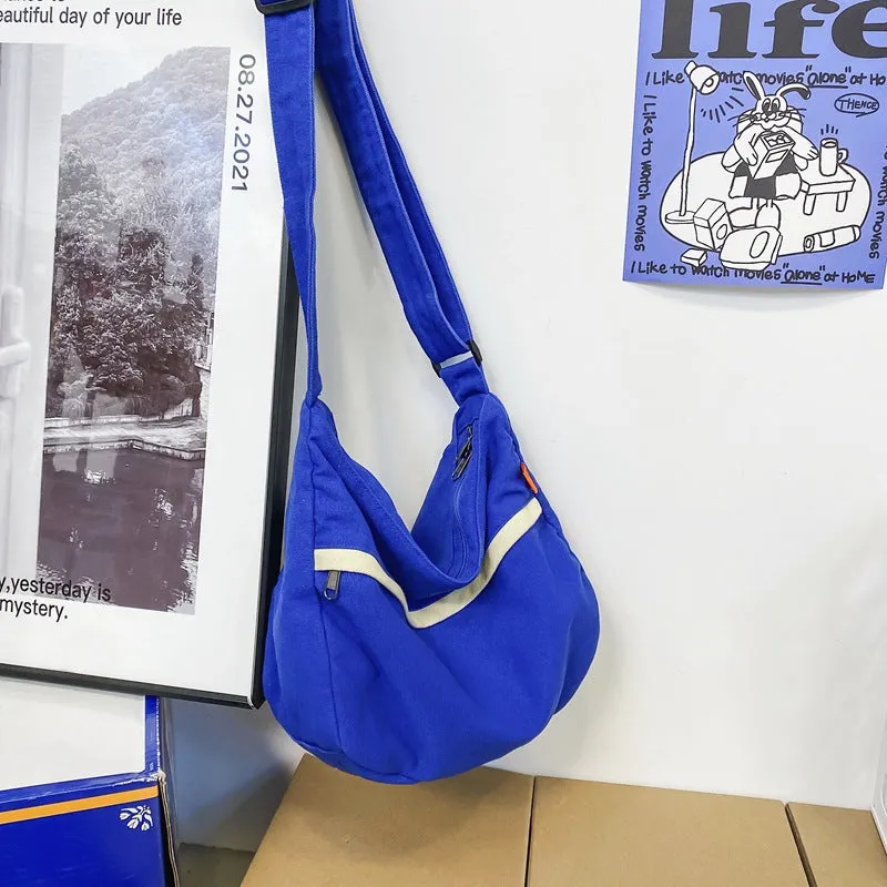 Women's & Men's Washed Canvas Fashion Trendy Large Capacity Literary Crossbody Bags
